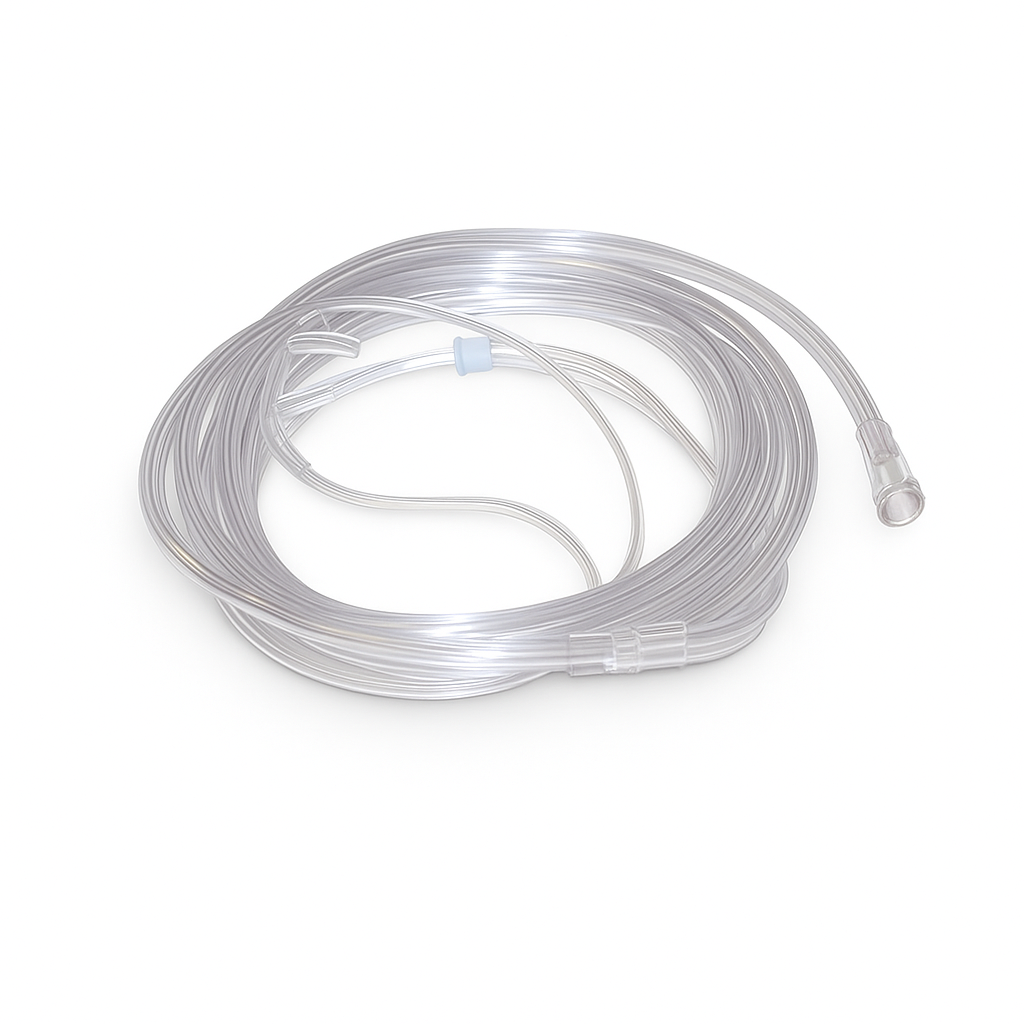 Adult nasal cannula with soft oxygen tubing used in Sudbury Ontario for home respiratory therapy and long term care