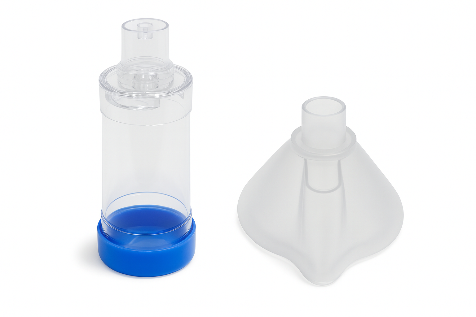 Large volume nebulizer with soft adult mask designed for Ontario respiratory therapy in hospitals and home environments