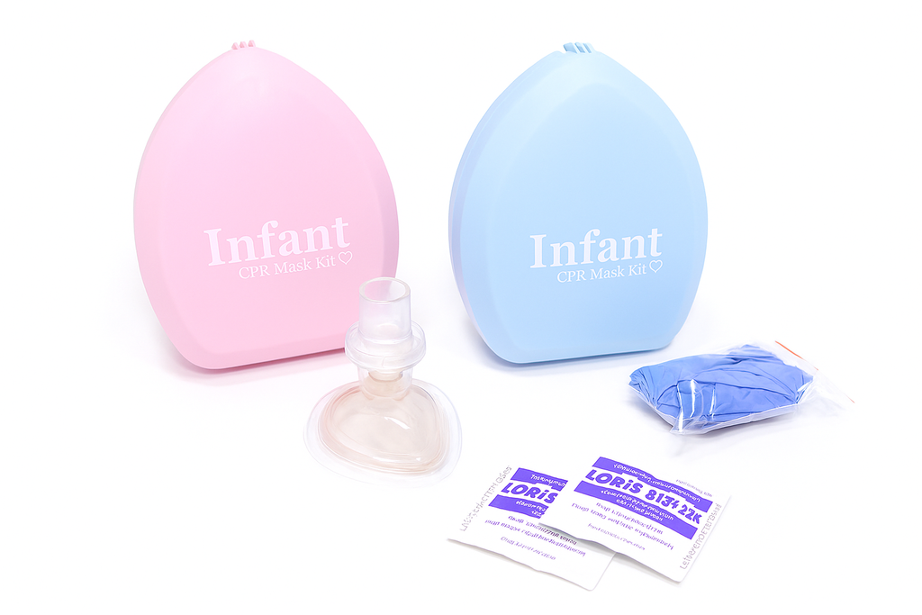 Infant CPR mask kit with gloves and wipes for emergency trainers in Nova Scotia