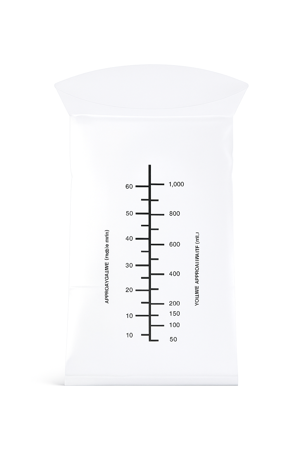 Graduated emesis bag with volume scale in millilitres for emergency use in Newfoundland hospitals