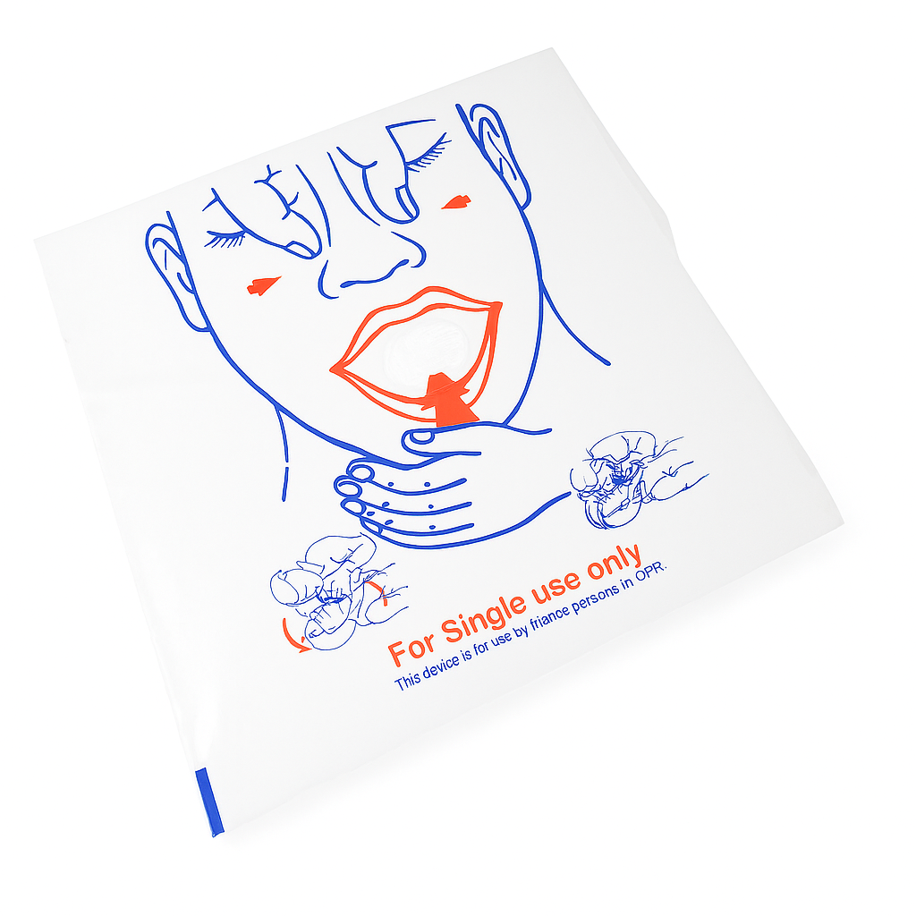 Compact face shield with one-way valve for mouth-to-mouth resuscitation in Yukon classrooms