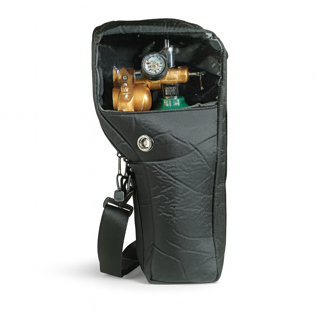 Oxygen Cylinder Shoulder Carrying Bag with Window – Black