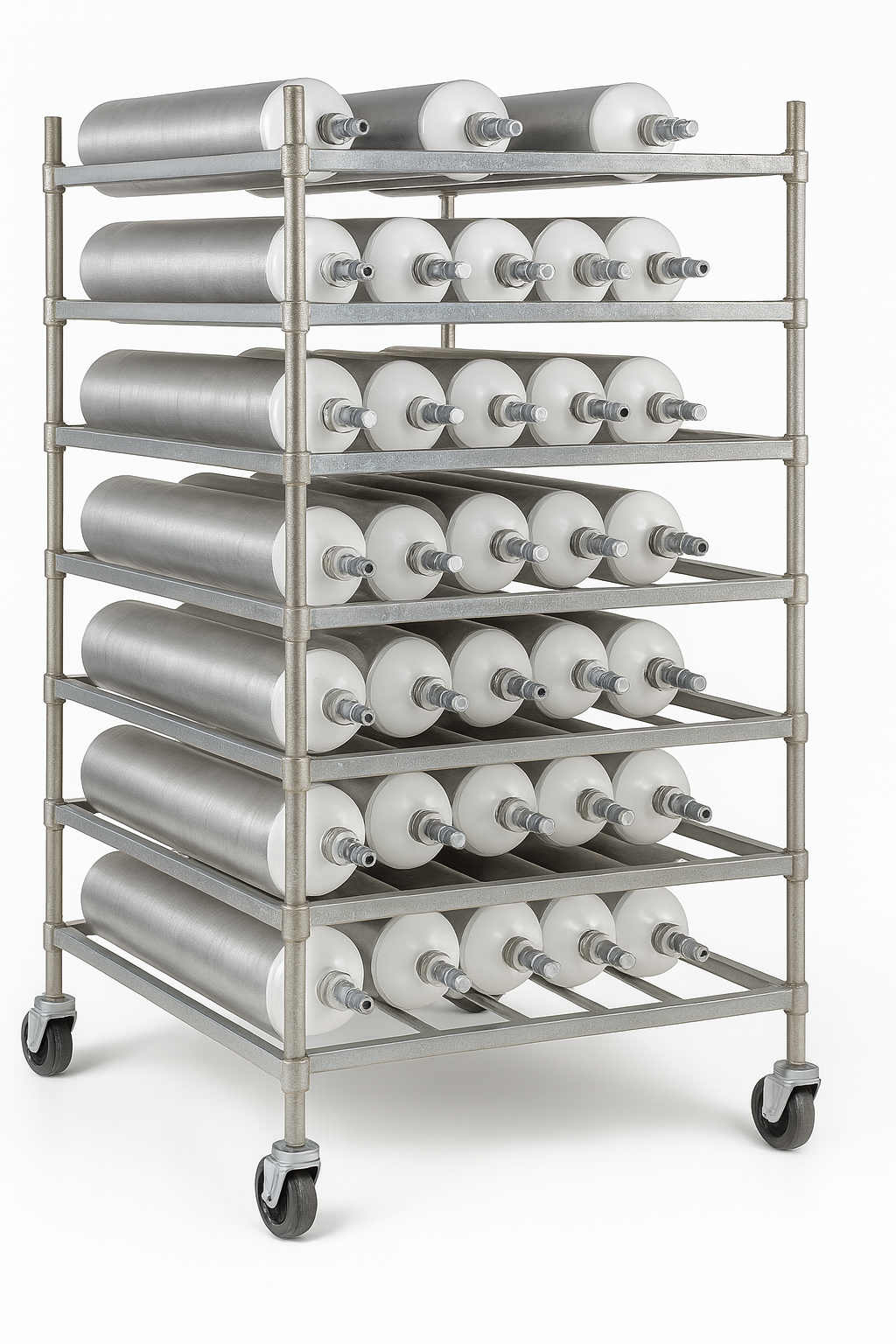 Wheeled Oxygen Tank Carrier for D and E Cylinders