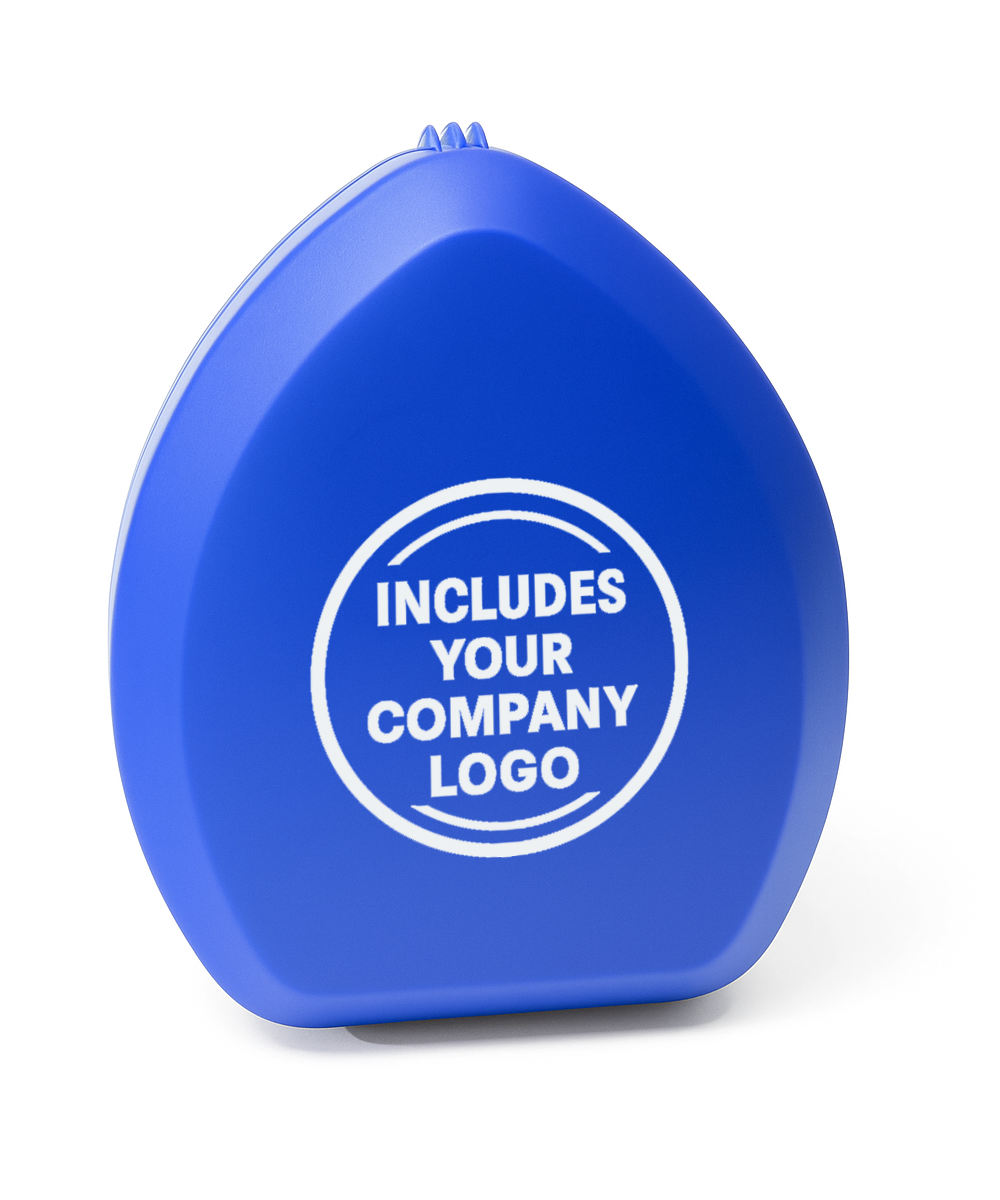 Rescuer® Brand CPR Emergency Breathing Mask with O2 Inlet, Valve, Filter, Case and Logo Print