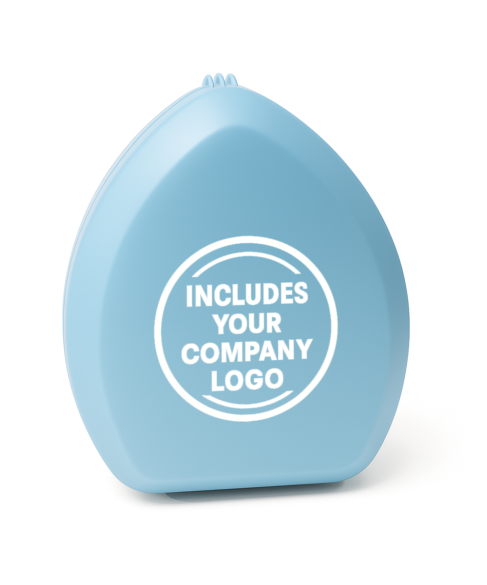 Rescuer® Brand CPR Emergency Breathing Mask with O2 Inlet, Valve, Filter, Case and Logo Print