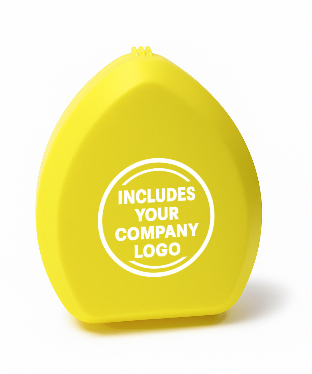 Rescuer® Brand CPR Emergency Breathing Mask with O2 Inlet, Valve, Filter, Case and Logo Print