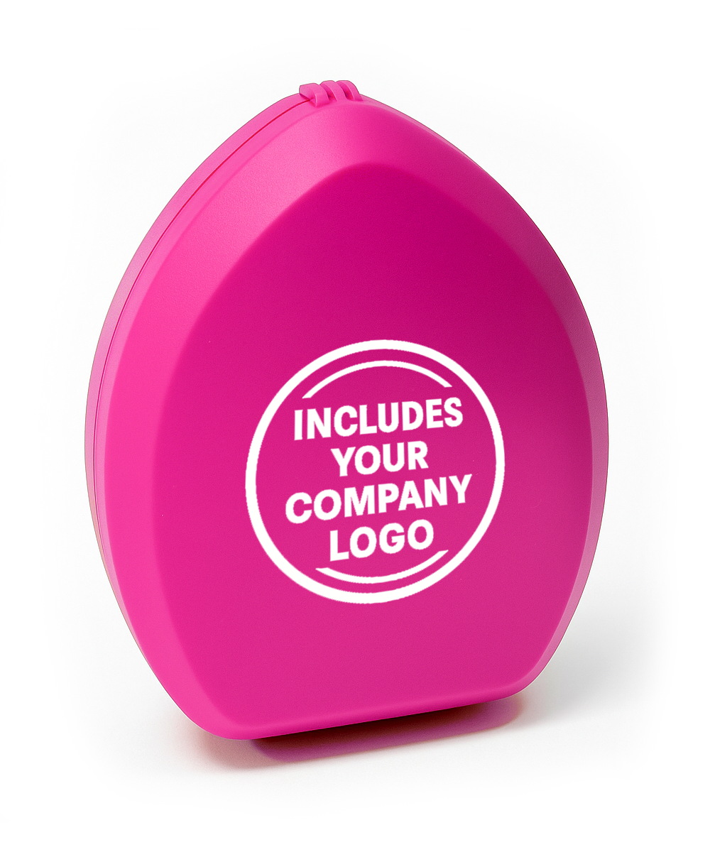 Rescuer® Brand CPR Emergency Breathing Mask with O2 Inlet, Valve, Filter, Case and Logo Print
