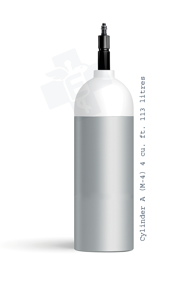 Compact M4 oxygen cylinder 113L for portable emergency use in Calgary Alberta