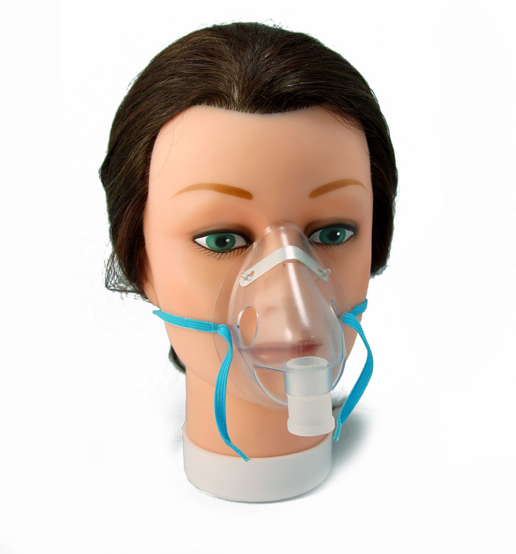 Child nebulizer mask with adjustable strap used in Toronto clinics and hospitals for pediatric respiratory treatments