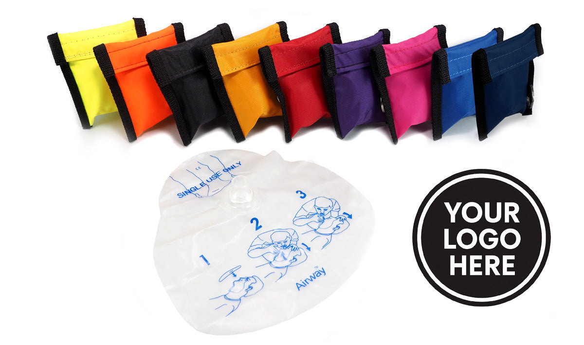 Airway® CPR Shield with One-Way Mouthpiece Valve and Custom Printed Pouch