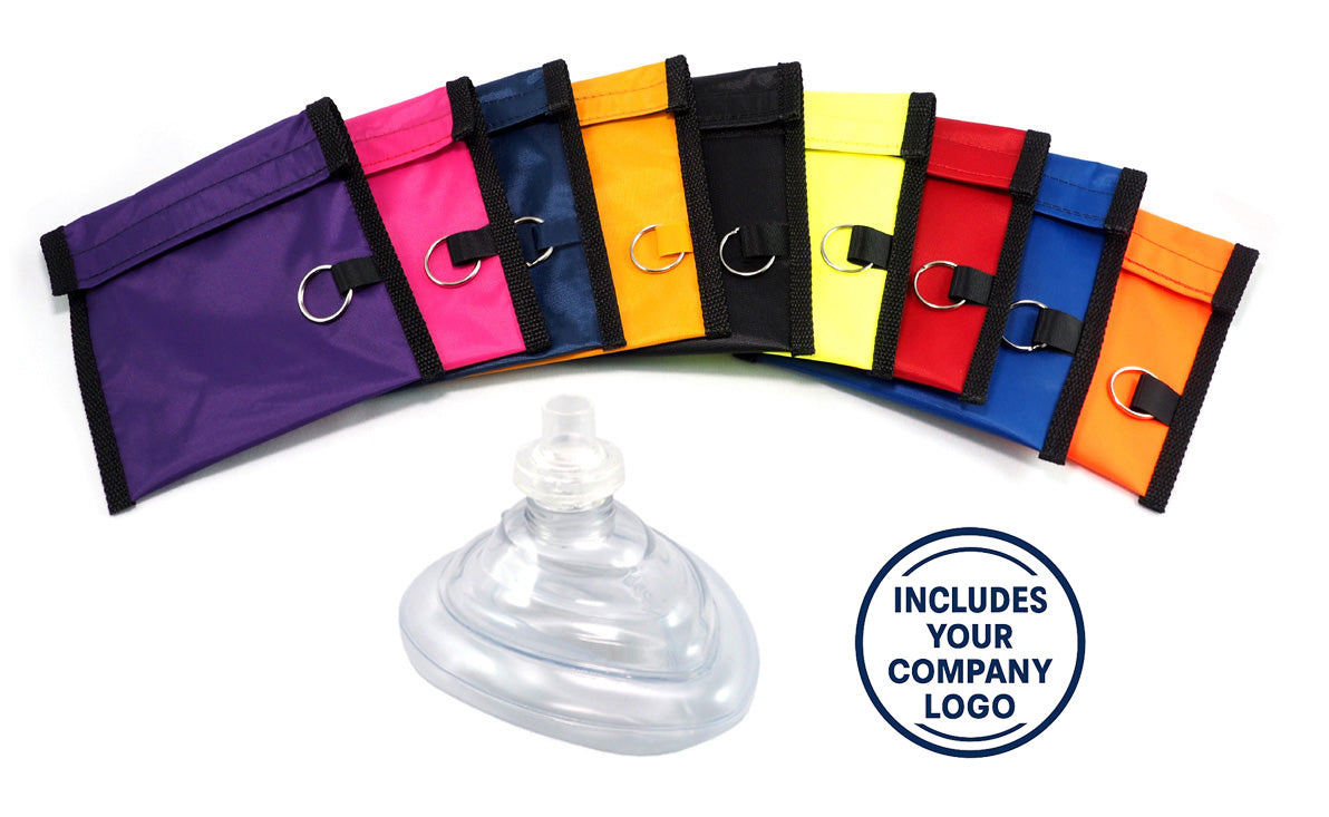 Rescuer® CPR Mask with One-way Valve, Filter, Pouch & Custom Logo Print