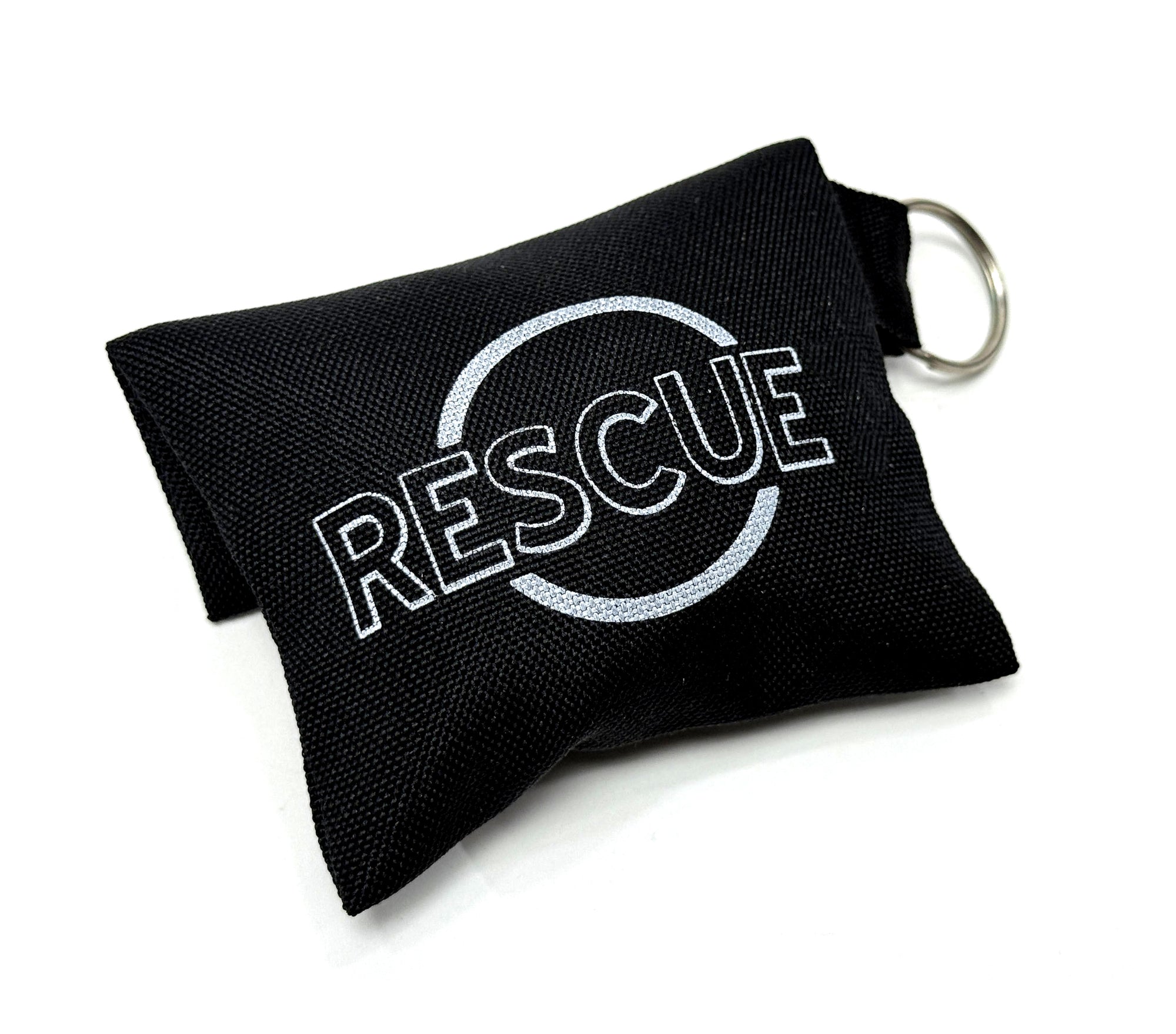 Airway® CPR Face Shield with Check Valve – Black Keychain Pouch + Gloves + Logo Print
